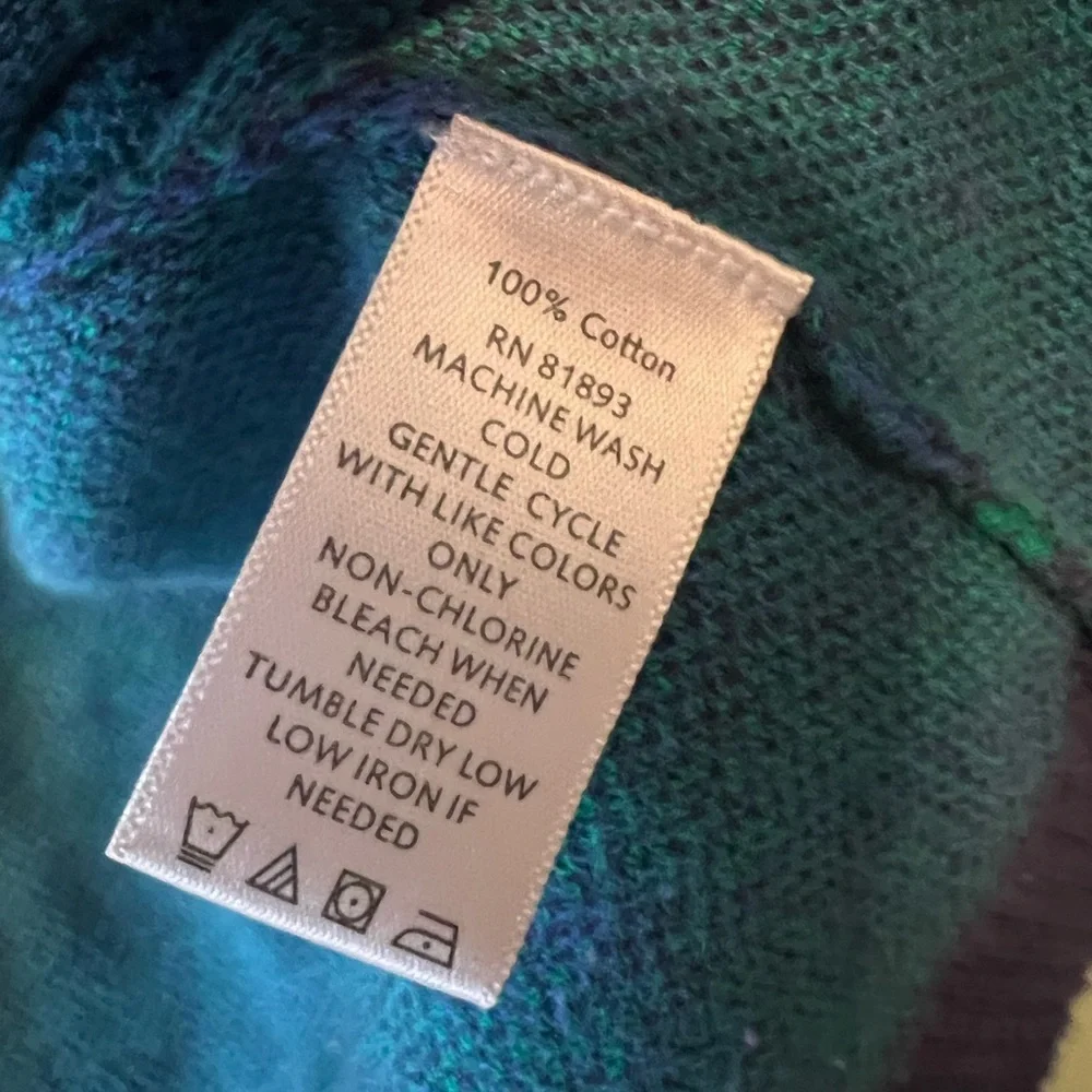 Blue Green Medallion Cardigan - Everyday Casual Work to Dinner EUC L #1428